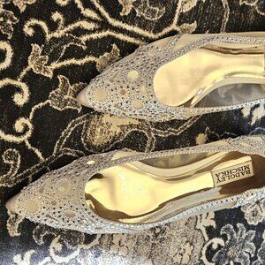 NEW Badgley Mischka Women's Gigi Pointed Toe Flat Evening Shoe, Size 8.5, Ivory
